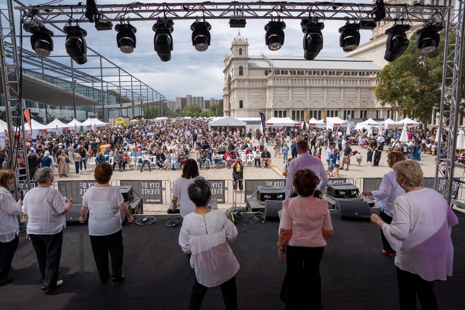 Crowd in front of the main stage at the Italian Festa