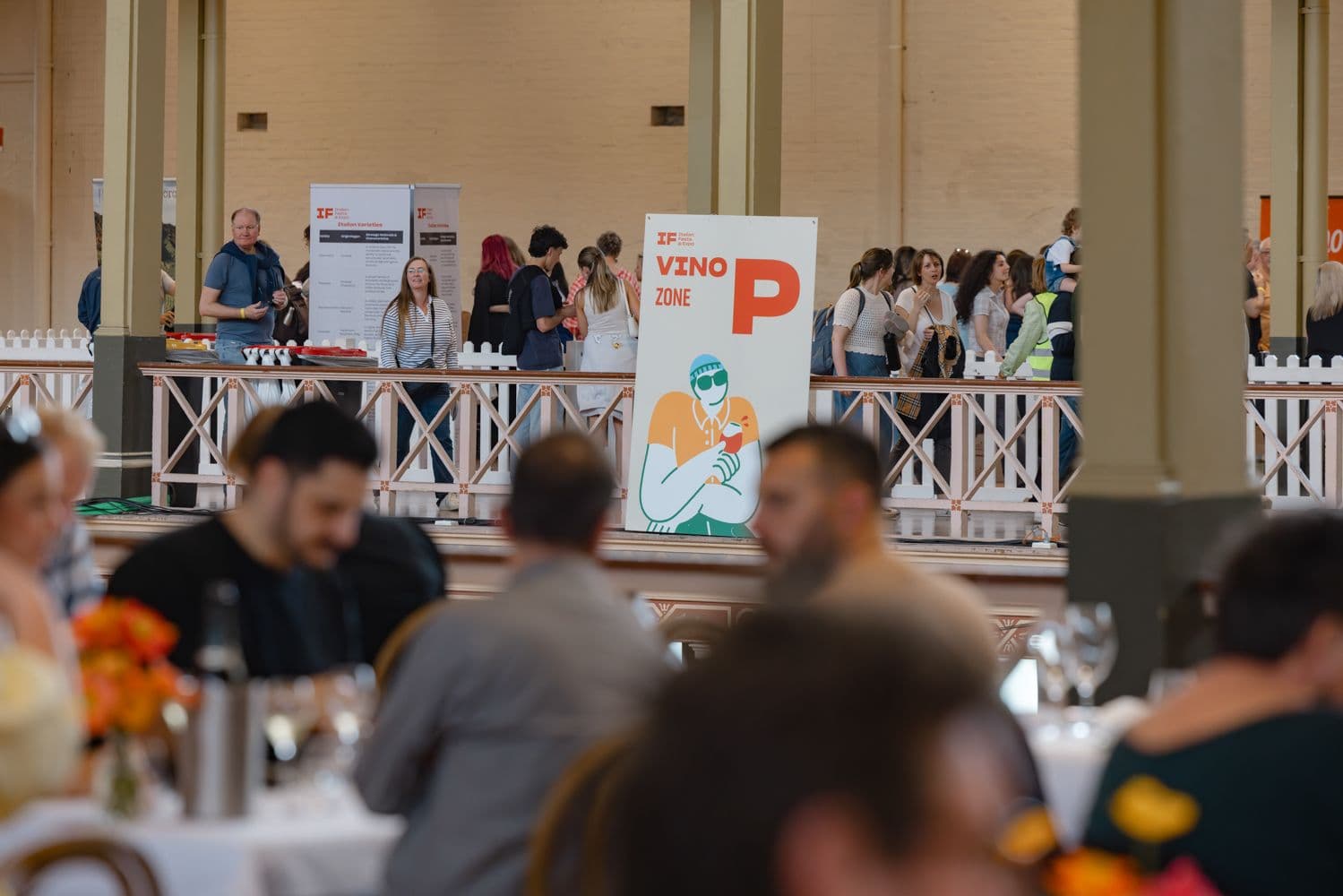 Dining area at the Italian Festa