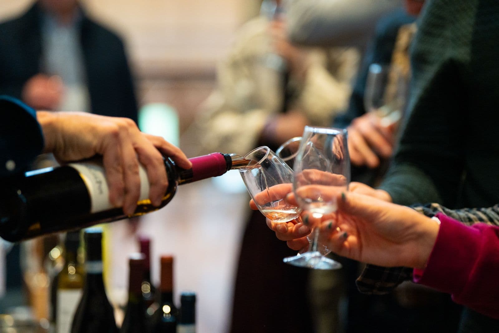 Drinks poured for guests at the Italian Festa